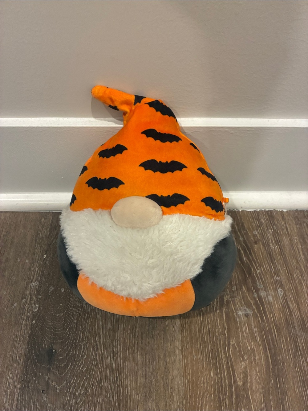 Squishmallows Orange & Black Halloween Bat Gnome Plush